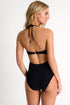 One-Piece Bandeau Swimsuit With Petals 04 / 800 Black
